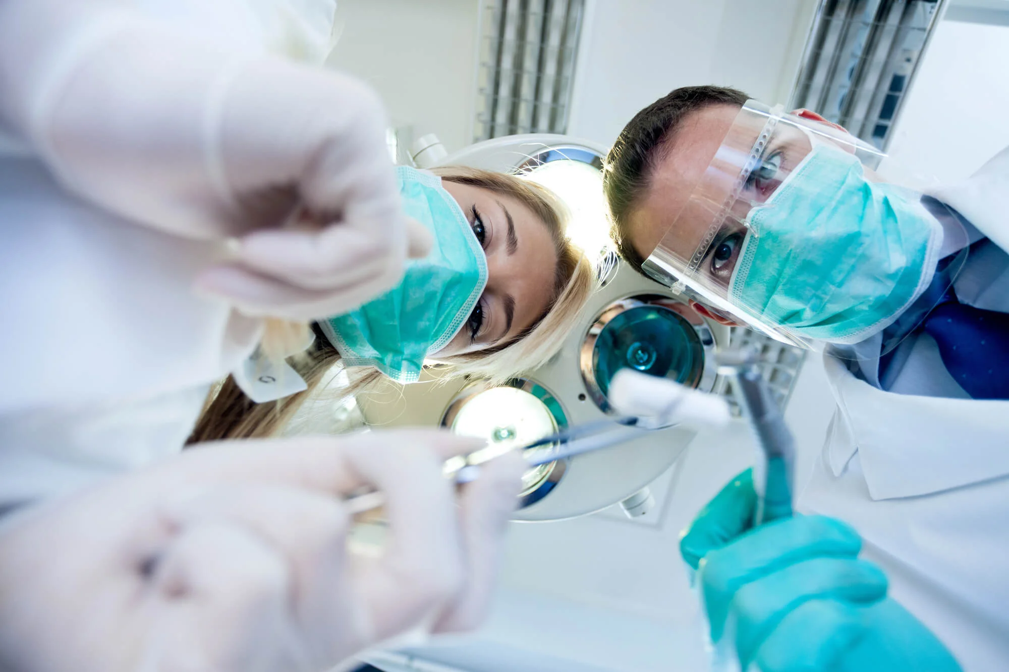Dental team performing surgery for dental implants in New Smyrna Beach