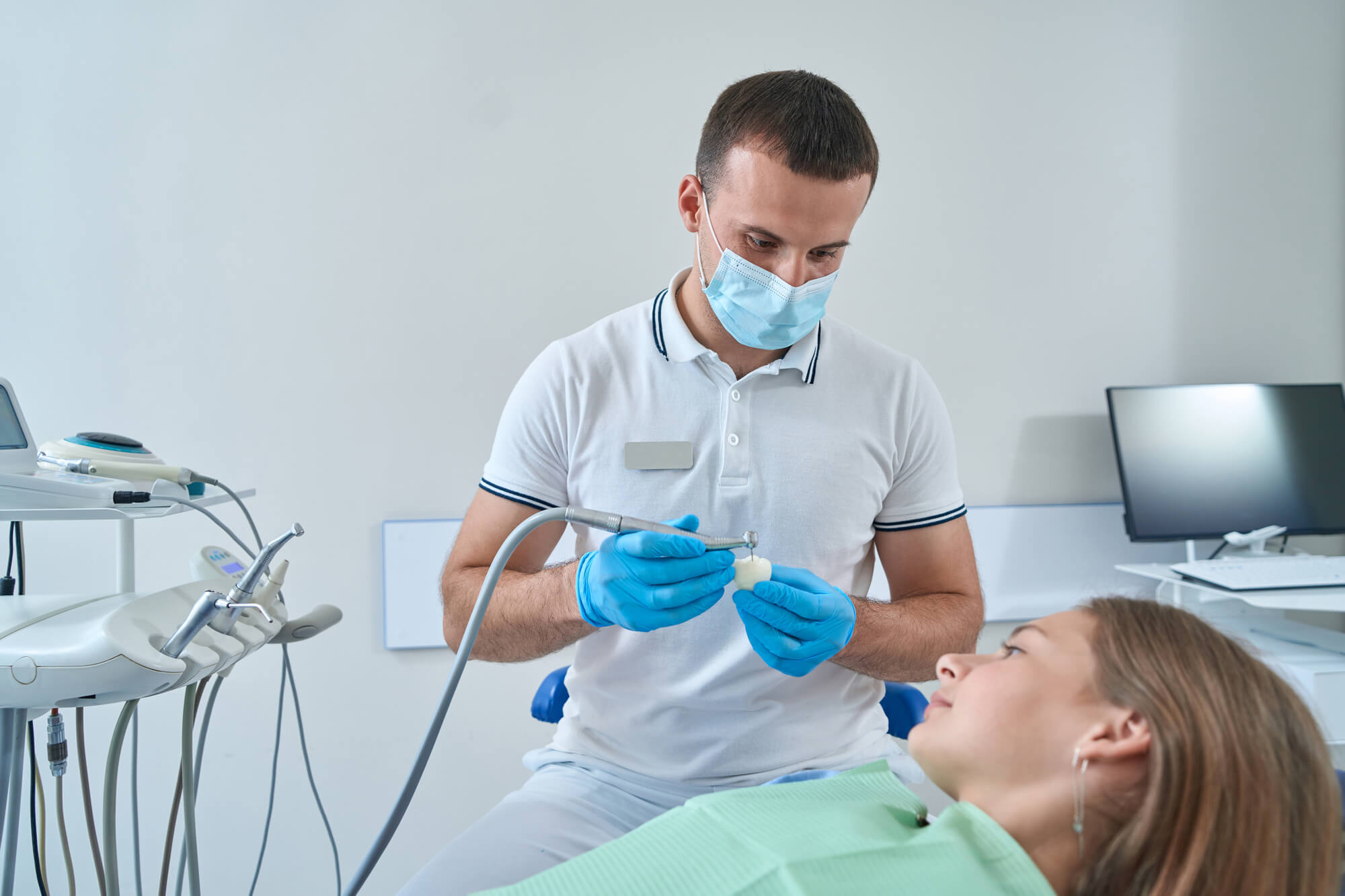 woman during appointment for restorative dentistry new smyrna beach